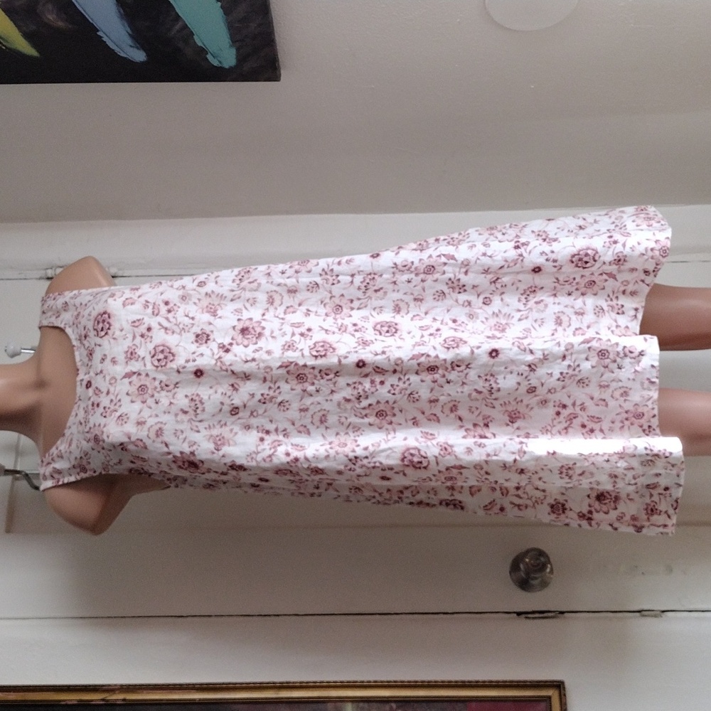 Haute Hippie Linen Dress with Pink Floral Pattern M